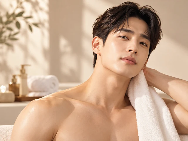 남성 왁싱 프로그램을 소개하는 남성 모델